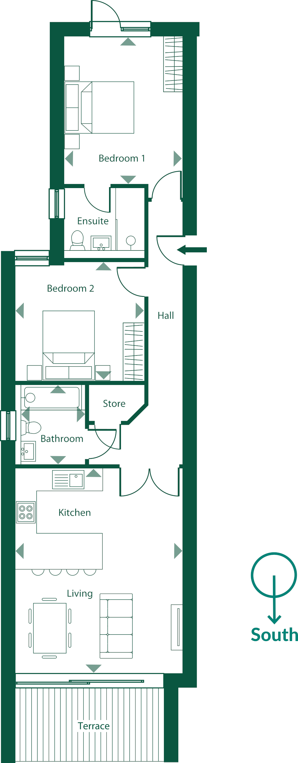Echo Beach - Apartment 1 ground floor plan