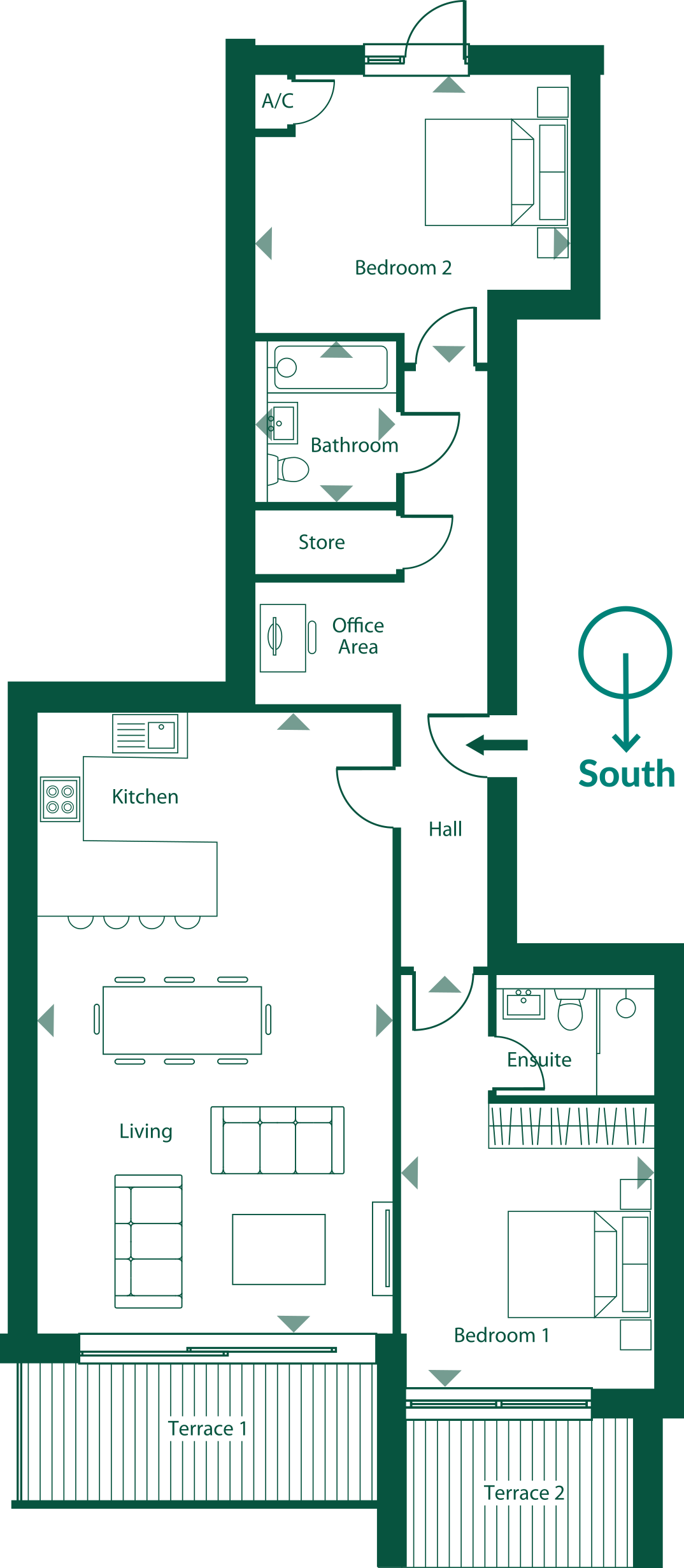 Echo Beach - Apartment 3 ground floor plan