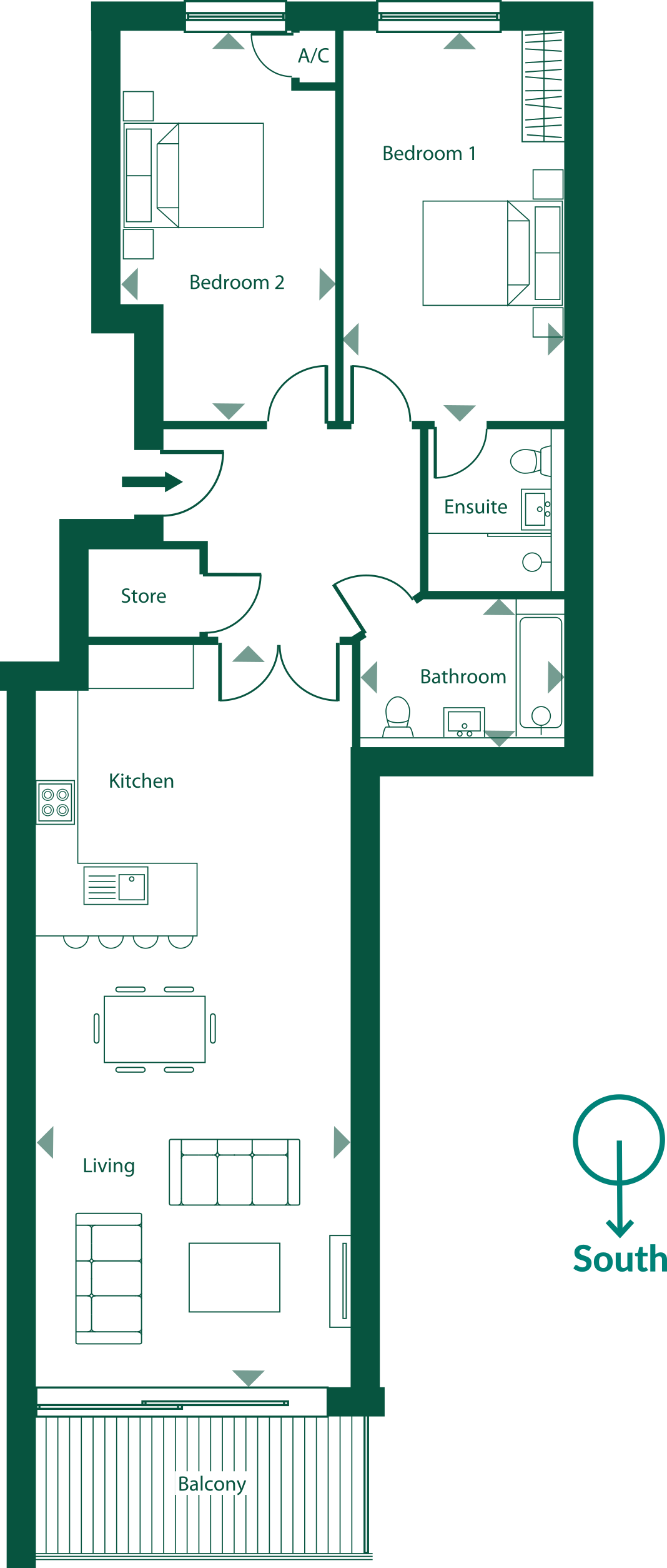 Echo Beach - Apartment 6 first floor plan